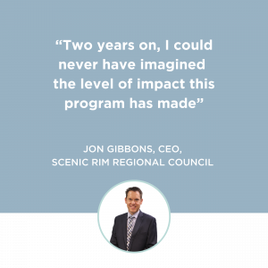 Customer Frame Landing Page - Become a Customer-led Council - Testimonial Tile_Jon Gibbons, CEO_Scenic Rim Regional Council