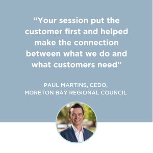Customer Frame Landing Page - Become a Customer-led Council - Testimonial Tile_Paul Martins, CEDO_Moreton Bay Regional Council